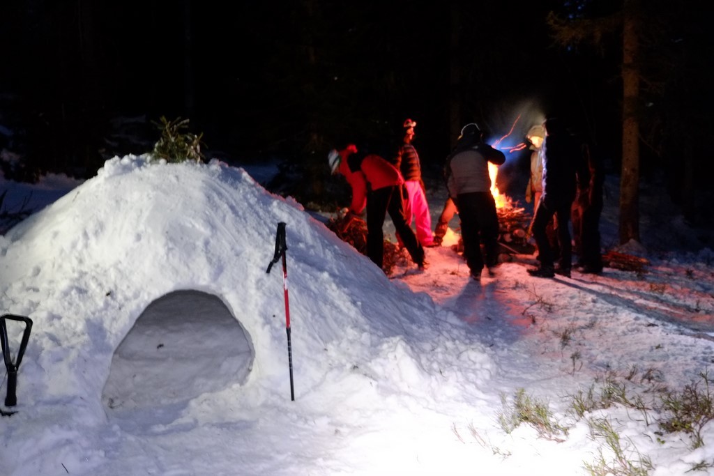 stage Survie hiver. Construction igloo